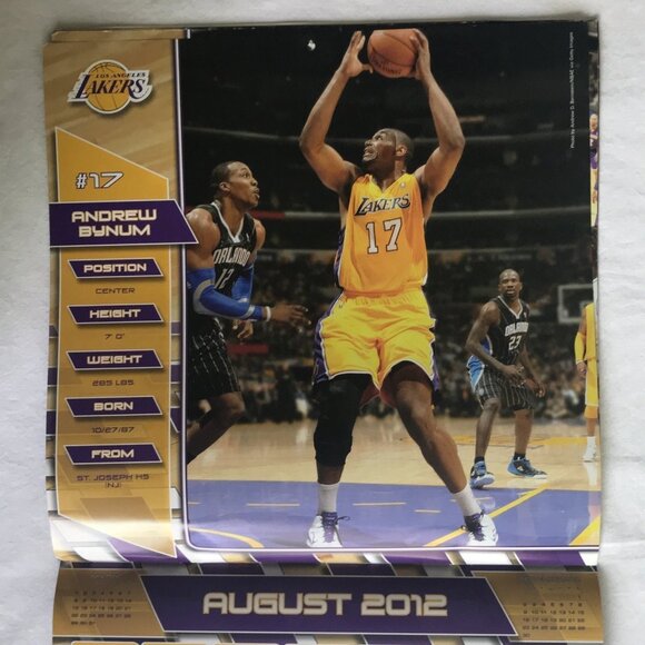 2012 LOS ANGELES LAKERS 12 x 12 WALL CALENDAR - Picture 11 of 12
